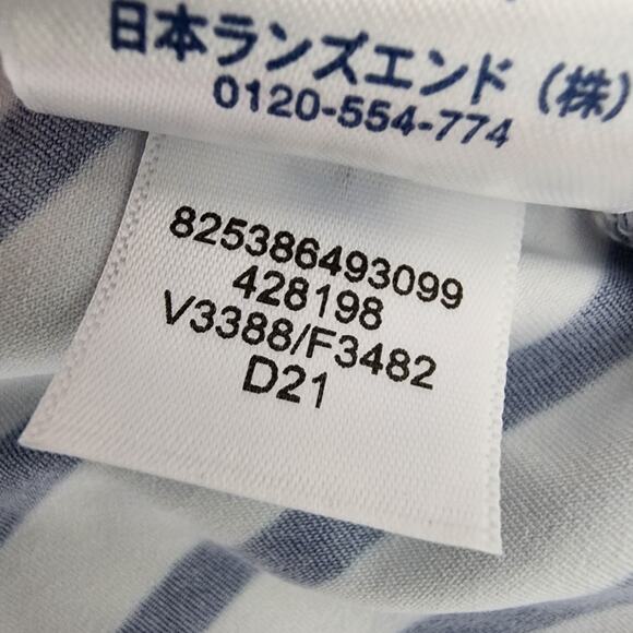 Lands End Womens Crew Neck Long Sleeve UPF 50 Rash Guard Swim Small Blue Stripe - Picture 9 of 10